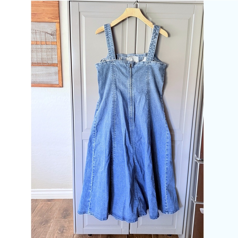 Abercrombie & Fitch Mila Denim Midi Dress, Medium Wash, LP - Picture 4 of 11